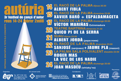 Autúria, 3r festival de cançó d'autor a Reus