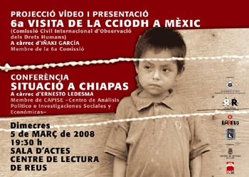 Video i Conferència a Reus sobre la situació a Chiapas