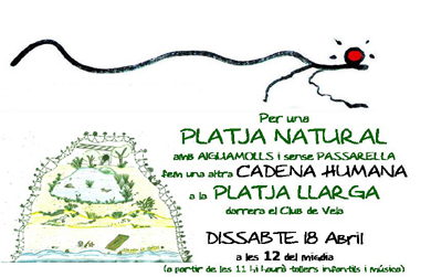 Nova cadena humana Salvem la Platja Llarga de Tarragona el 18 d'abril