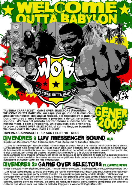 Welcome outta Babylon, sessions reggae al Carrasclet (Reus)