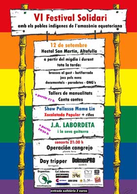 VI Festival Solidari d'Altafulla en solidaritat amb els pobles indígenes de l'Amazonia eqüatoriana